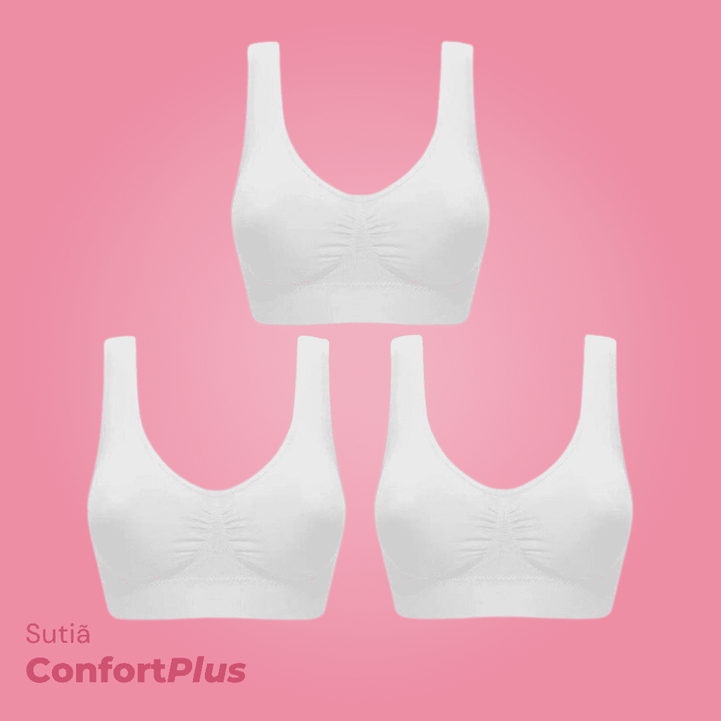 Sutiã ConfortPlus c/ bojo removível [COMPRE 1 LEVE 3 + FRETE GRÁTIS!]
