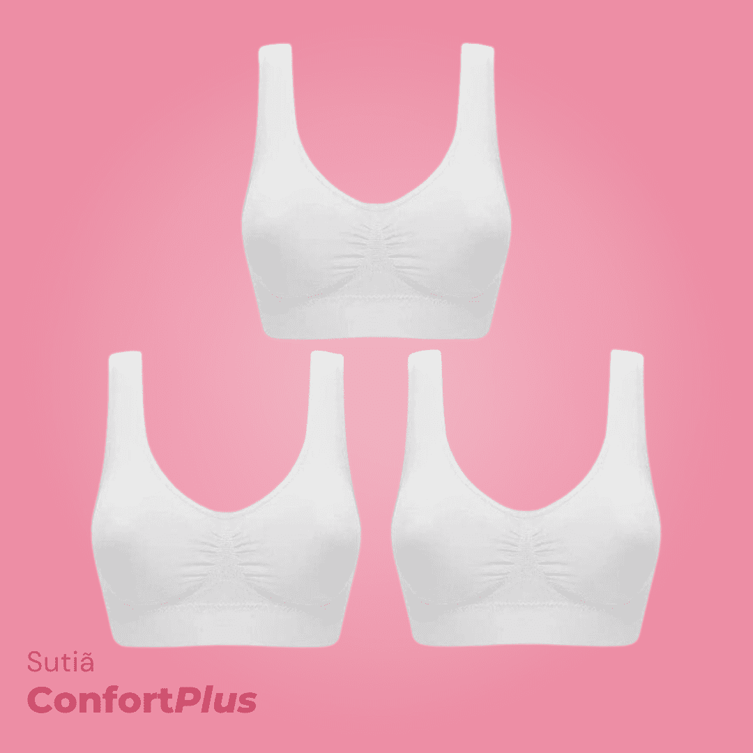 Sutiã ConfortPlus c/ bojo removível [COMPRE 1 LEVE 3 + FRETE GRÁTIS!]