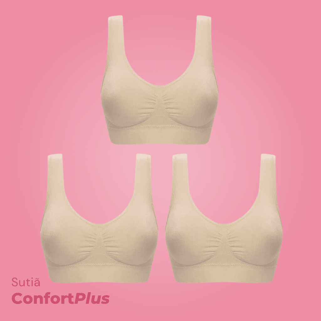 Sutiã ConfortPlus c/ bojo removível [COMPRE 1 LEVE 3 + FRETE GRÁTIS!]
