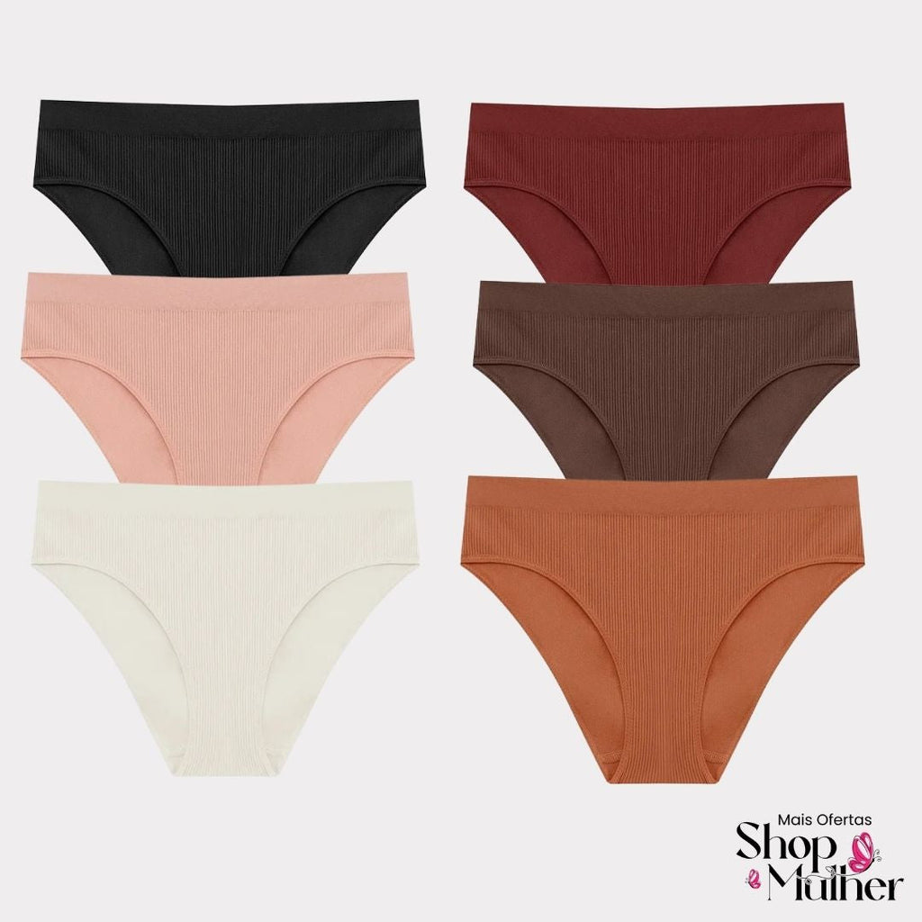 [LANÇAMENTO! PROMOÇÃO COMPRE 3 E LEVE 6] Calcinhas FlexiFit Tanga® Cós Médio - FRETE GRÁTIS