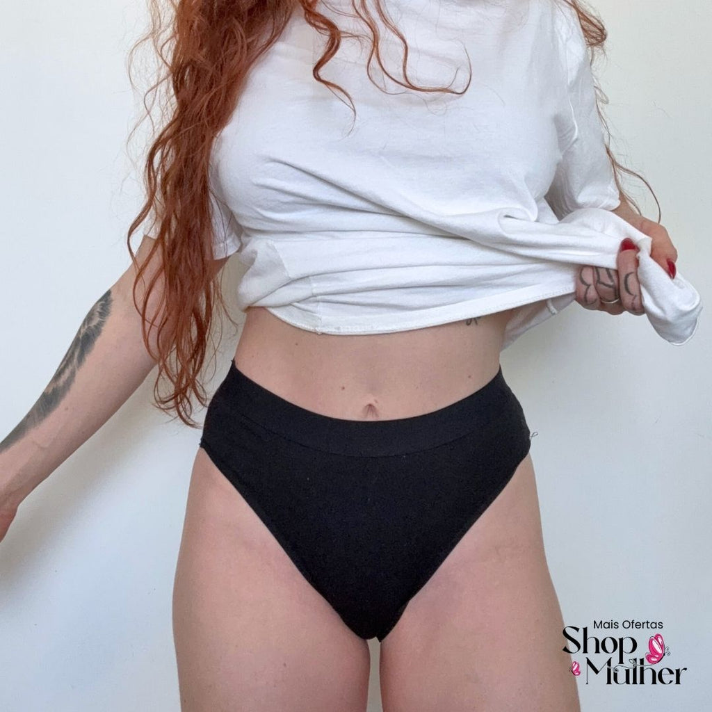 [LANÇAMENTO! PROMOÇÃO COMPRE 3 LEVE 5] Calcinha CottonConfort PREMIUM® Cós Médio - [FRETE GRÁTIS]