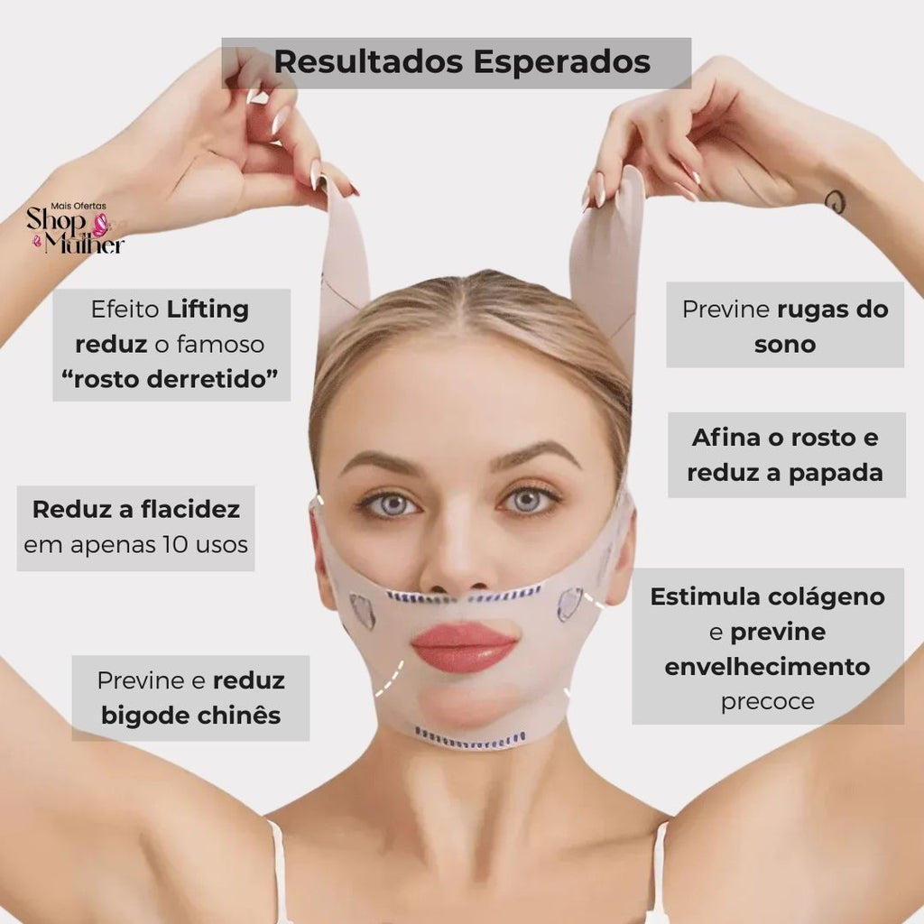 V- LiftUp - Máscara Coreana - Levanta o rosto, suaviza rugas e reduz papada [PROMO DE LANÇAMENTO]