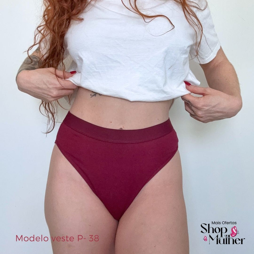 [LANÇAMENTO! PROMOÇÃO COMPRE 3 LEVE 5] Calcinha CottonConfort PREMIUM® Cós Médio - [FRETE GRÁTIS]