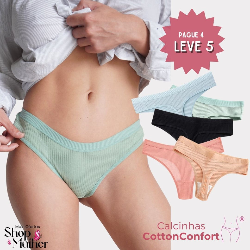 [PROMO EXCLUSIVA DE TORRA COMPRE 4 LEVE 5] Calcinha CottonConfort® - FRETE GRÁTIS
