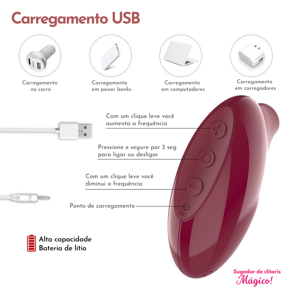 Sugador de Clíclí Mágico! Recarregável - [LANÇAMENTO]